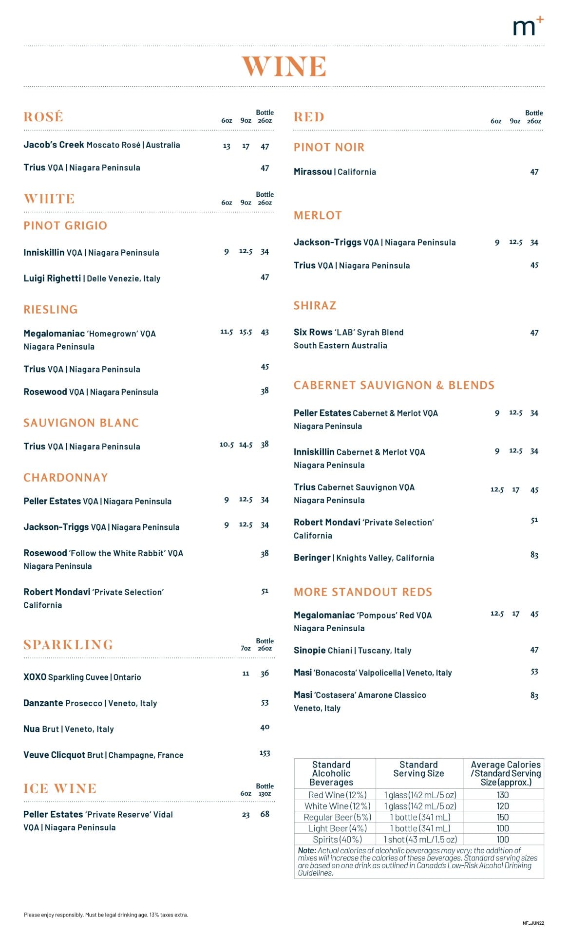 Wine menu